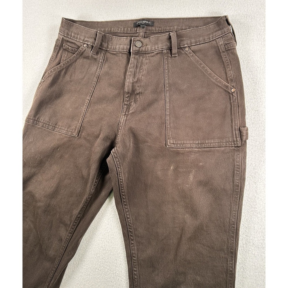 Banana Republic Carpenter Pants BROWN Mens 36x30 Double Knee Straight Leg Work